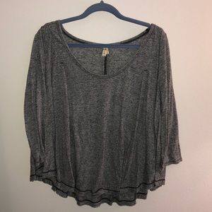 Free People gray quarter-sleeved tunic